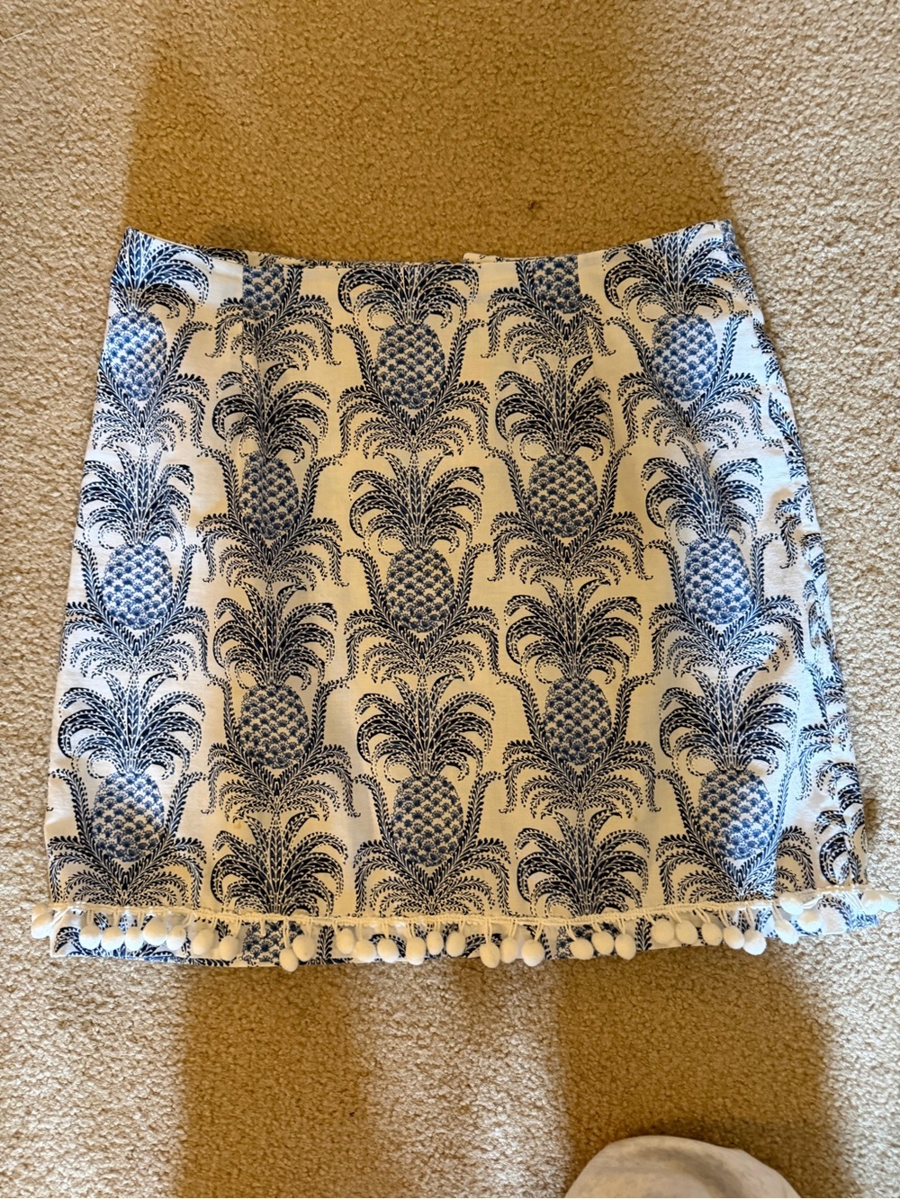Lilly Pulitzer Navy Pineapple Print Pencil Skirt on White
